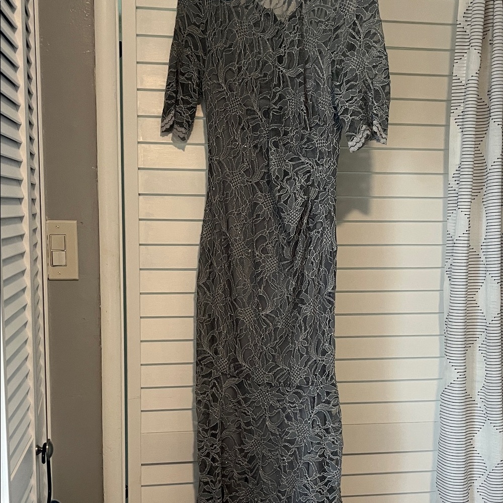 Elegant Gray Lace Dress